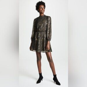 Cupcakes and cashmere   metallic Leopard print